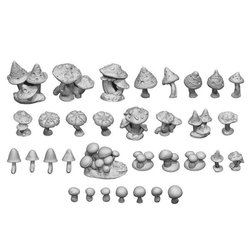 Green Stuff World Wild Mushrooms Set, 33 pcs.