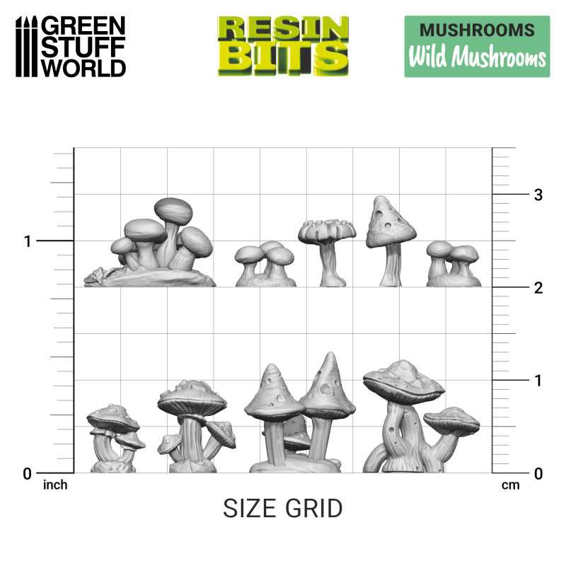 Green Stuff World Wild Mushrooms Set, 33 pcs.