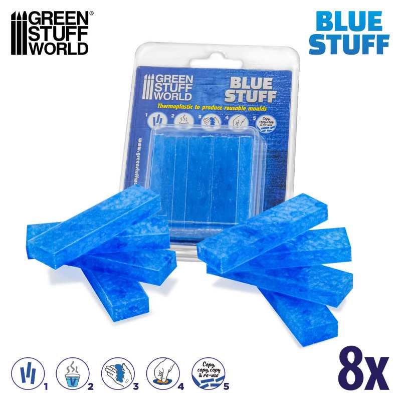 Green Stuff World Blue Stuff Mold, 8 Bars