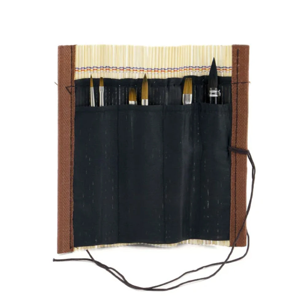 Raphaël Bamboo Roll Travel Brush Set, 6 pcs.