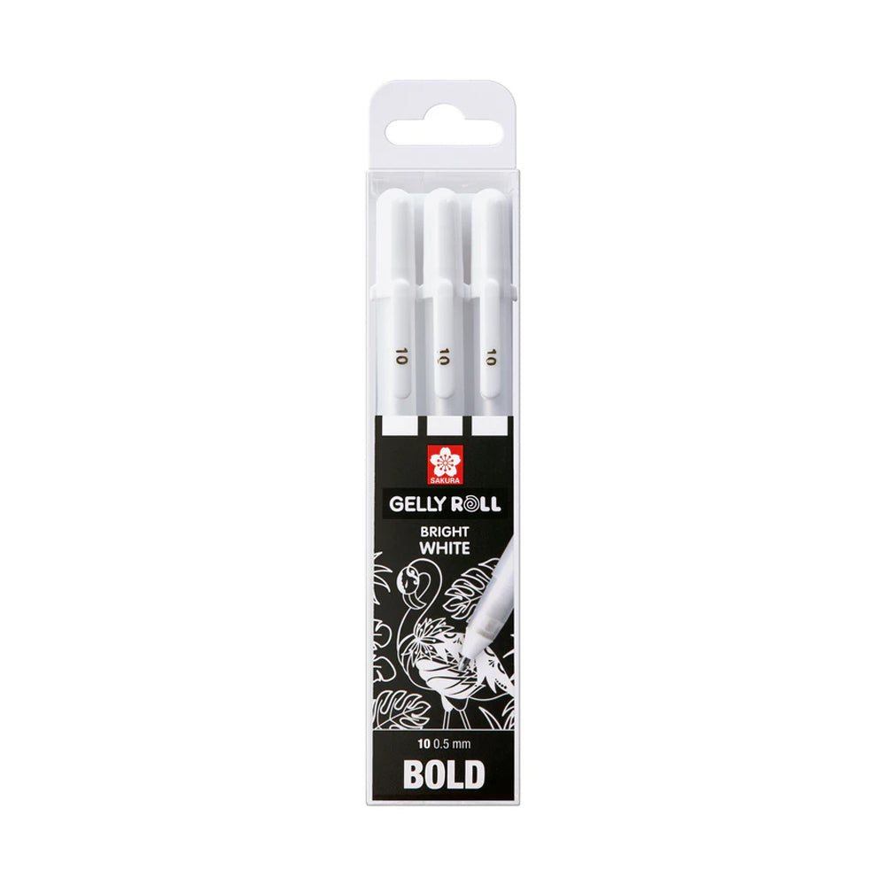 Sakura Gelly Roll Gel Pens Set Bright, White, Bold, 3 pcs.