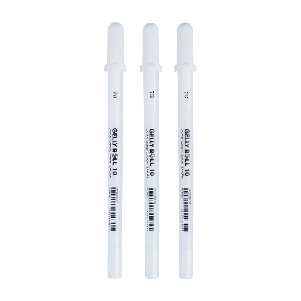 Sakura Gelly Roll Gel Pens Set Bright, White, Bold, 3 pcs.
