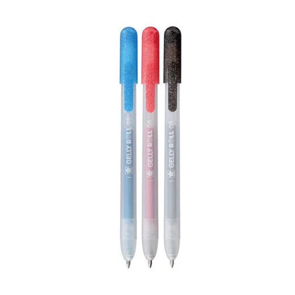 Sakura Gelly Roll Metallic Gel Pens Set, 3 pcs., Red, Blue, Black