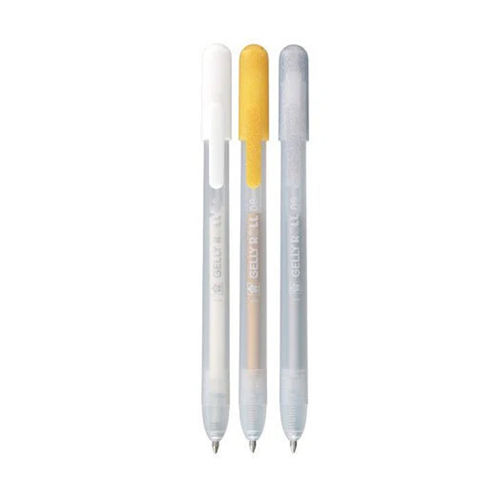 Sakura Gelly Roll Gel Pens Set, 3 pcs., Gold, Silver, White