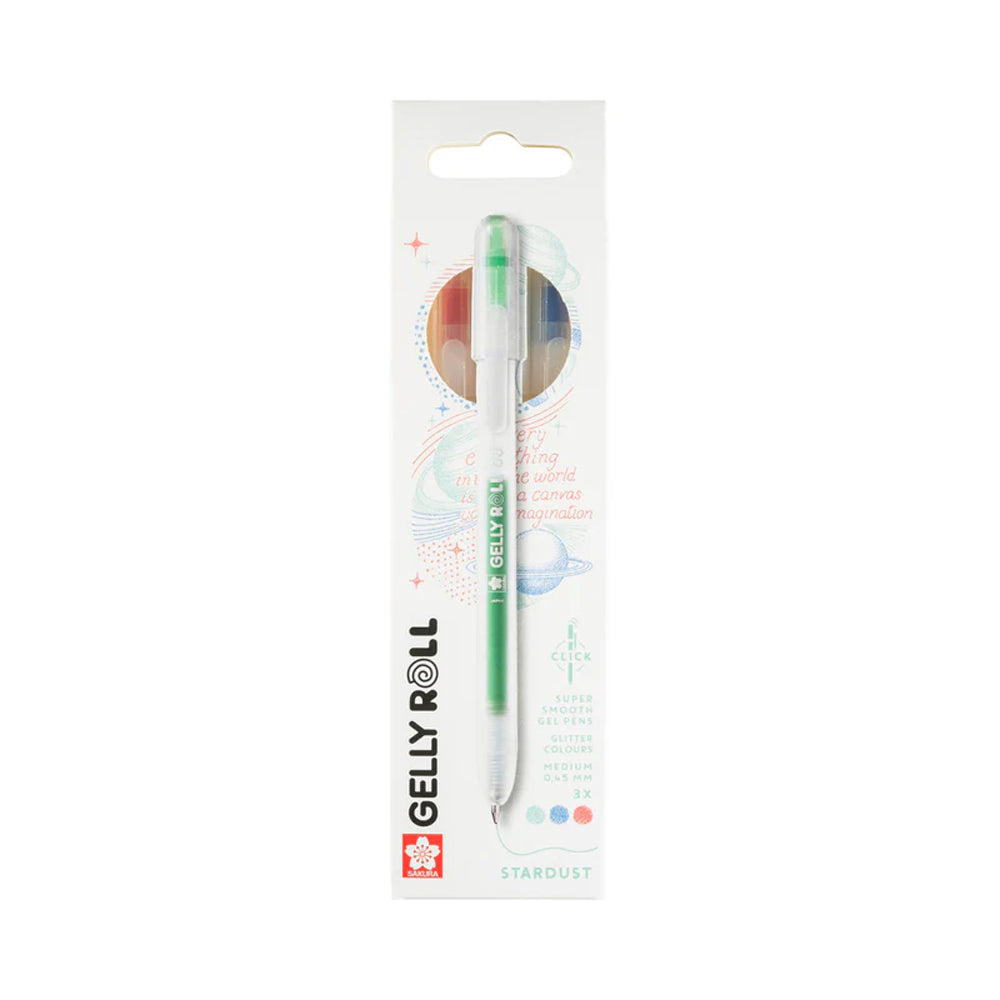Sakura Gelly Roll Stardust Gel Pens Set, 3 pcs., Red, Blue, Green