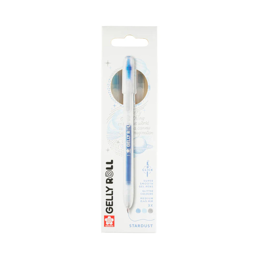 Sakura Gelly Roll Stardust Gel Pens Set, 3 pcs., Blue, Sky Blue, Silver