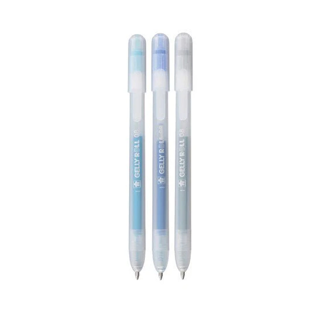 Sakura Gelly Roll Stardust Gel Pens Set, 3 pcs., Blue, Sky Blue, Silver