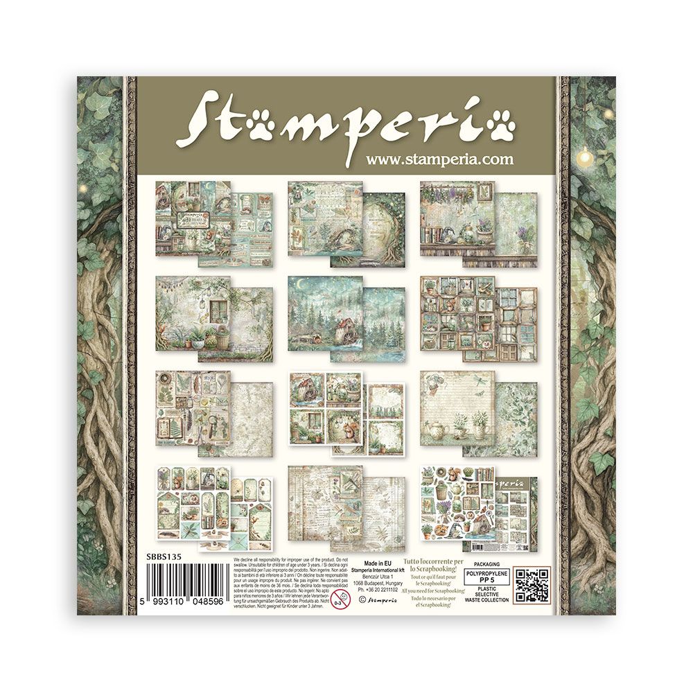 Stamperia Double-Sided Scrapbooking Paper Set - Herbarium Silvae, 10 units