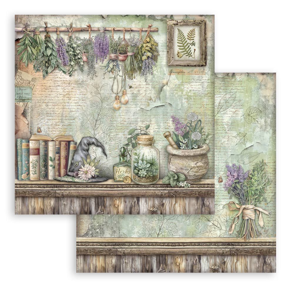 Stamperia Double-Sided Scrapbooking Paper Set - Herbarium Silvae, 10 units