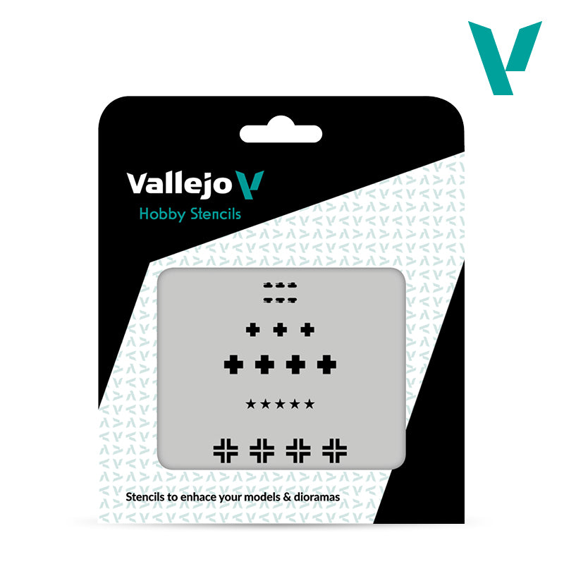 Vallejo Hobby Stencils - Assorted German WWII Tank Markings