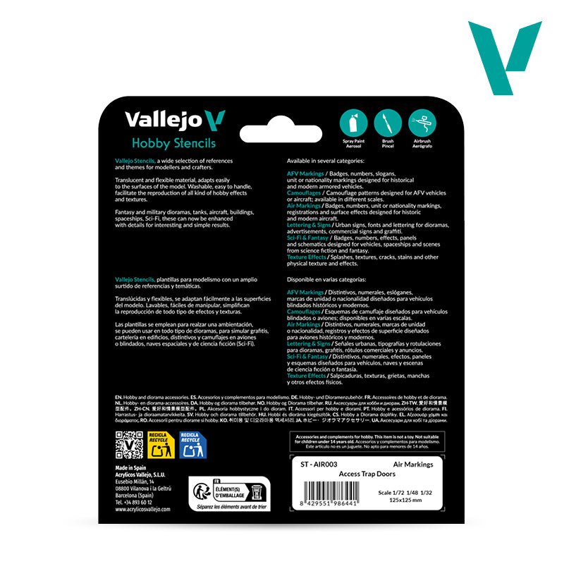 Vallejo Hobby Stencils - Access Trap Doors