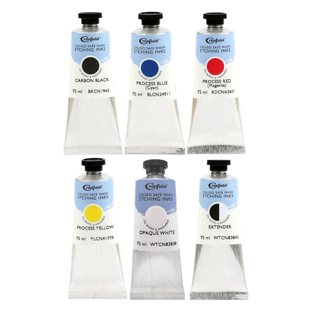 Cranfield Caligo Safe Wash ofortinės spaudos dažų rinkinys, 6x75 ml