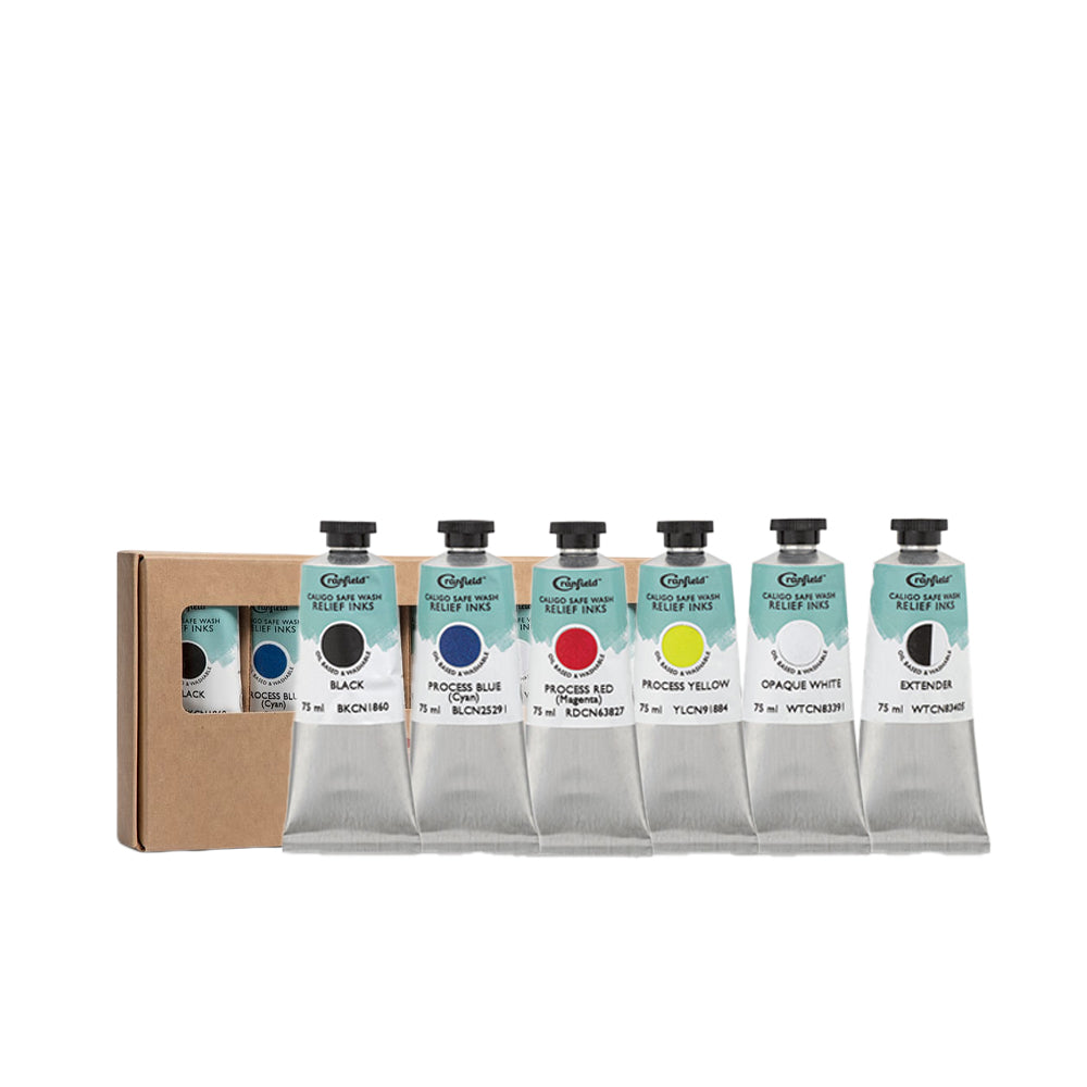 Cranfield CALIGO Safe Wash Relief Ink Set, 6x75 ml