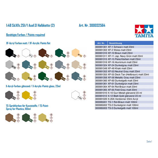 Tamiya Sd.Kfz. 251/1 Ausf.D Halftrack Scale Model Kit, 1:48