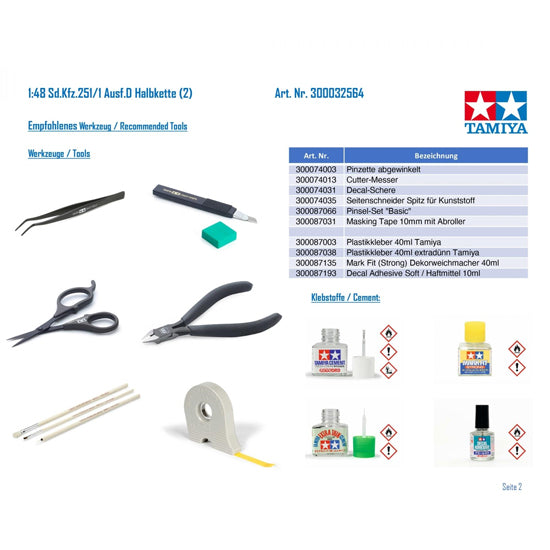 Tamiya Sd.Kfz. 251/1 Ausf.D Halftrack Scale Model Kit, 1:48
