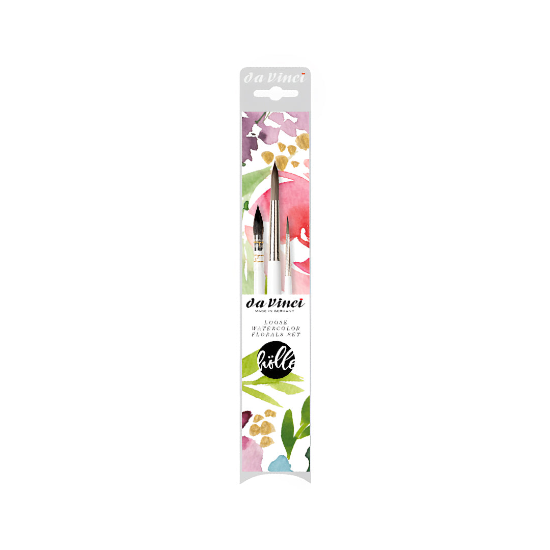 Da Vinci Florals Watercolour Brushes Set, 3 pcs.