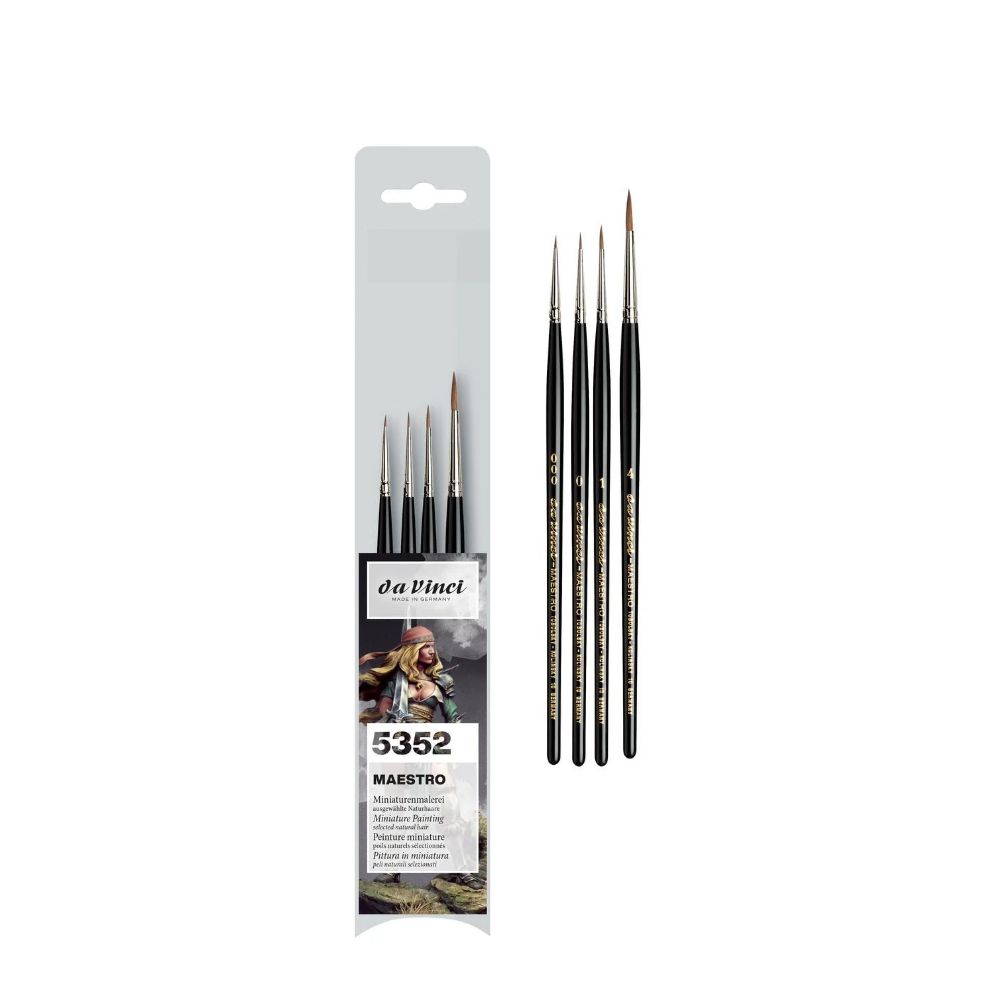 Da Vinci Tabletop Maestro Tobolsky-Kolinsky brush set, 4 pcs