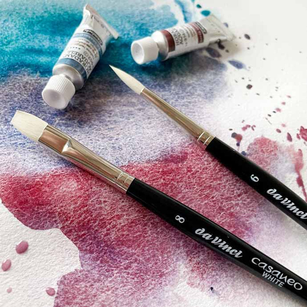 Da Vinci Casaneo White Supergranulation Watercolour Brushes Set, 2 pcs.