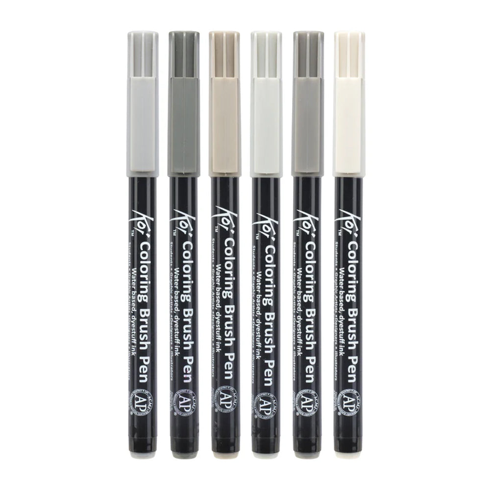 Sakura Koi Coloring Brush Pen Urban Set, 6 colours
