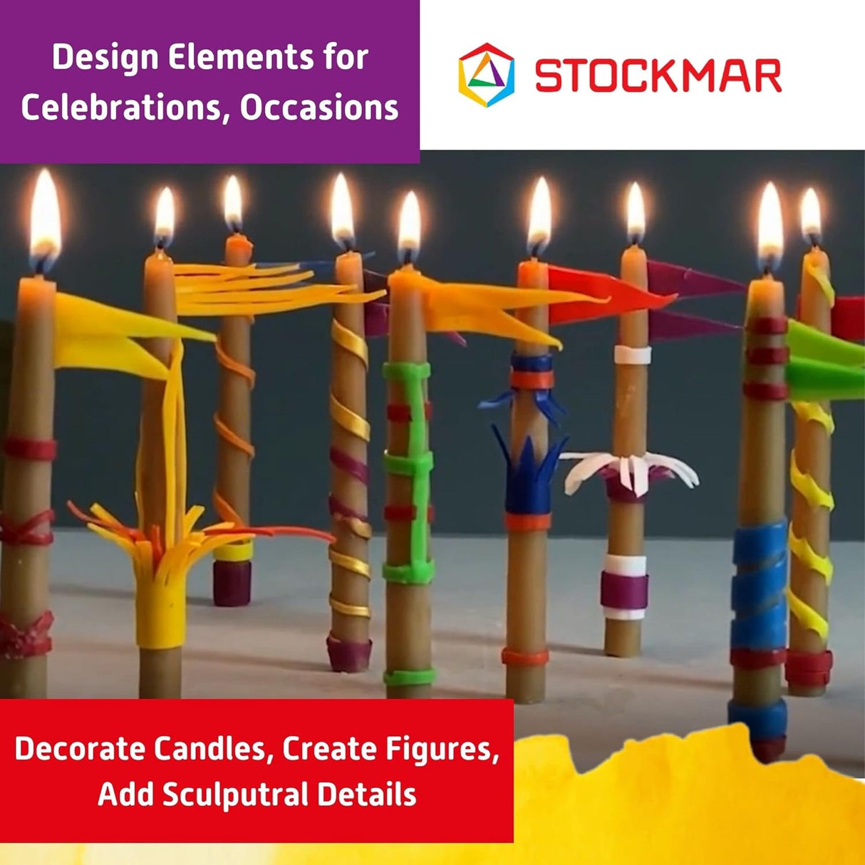 Stockmar Decorating Set of Beeswax Sheets, 12 colours