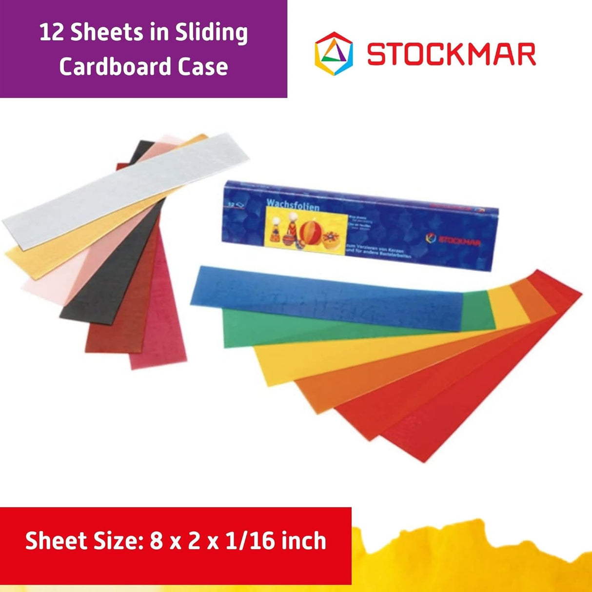 Stockmar Decorating Set of Beeswax Sheets, 12 colours