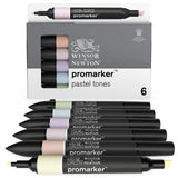 Winsor & Newton Promarker grafinių markerių rinkinys Pastel Tones, 6 vnt.