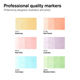 Winsor & Newton Promarker grafinių markerių rinkinys Pastel Tones, 6 vnt.