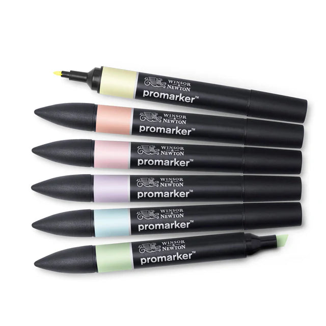 Winsor & Newton Promarker grafinių markerių rinkinys Pastel Tones, 6 vnt.