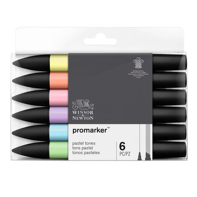 Winsor & Newton Promarker grafinių markerių rinkinys Pastel Tones, 6 vnt.
