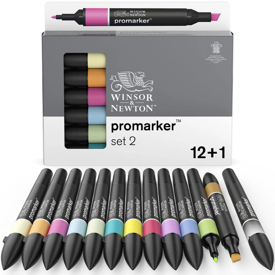 Winsor & Newton Promarker grafinių markerių rinkinys 12+1 2, 13 vnt.