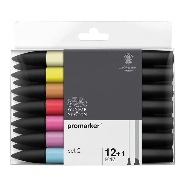 Winsor & Newton Promarker grafinių markerių rinkinys 12+1 2, 13 vnt.