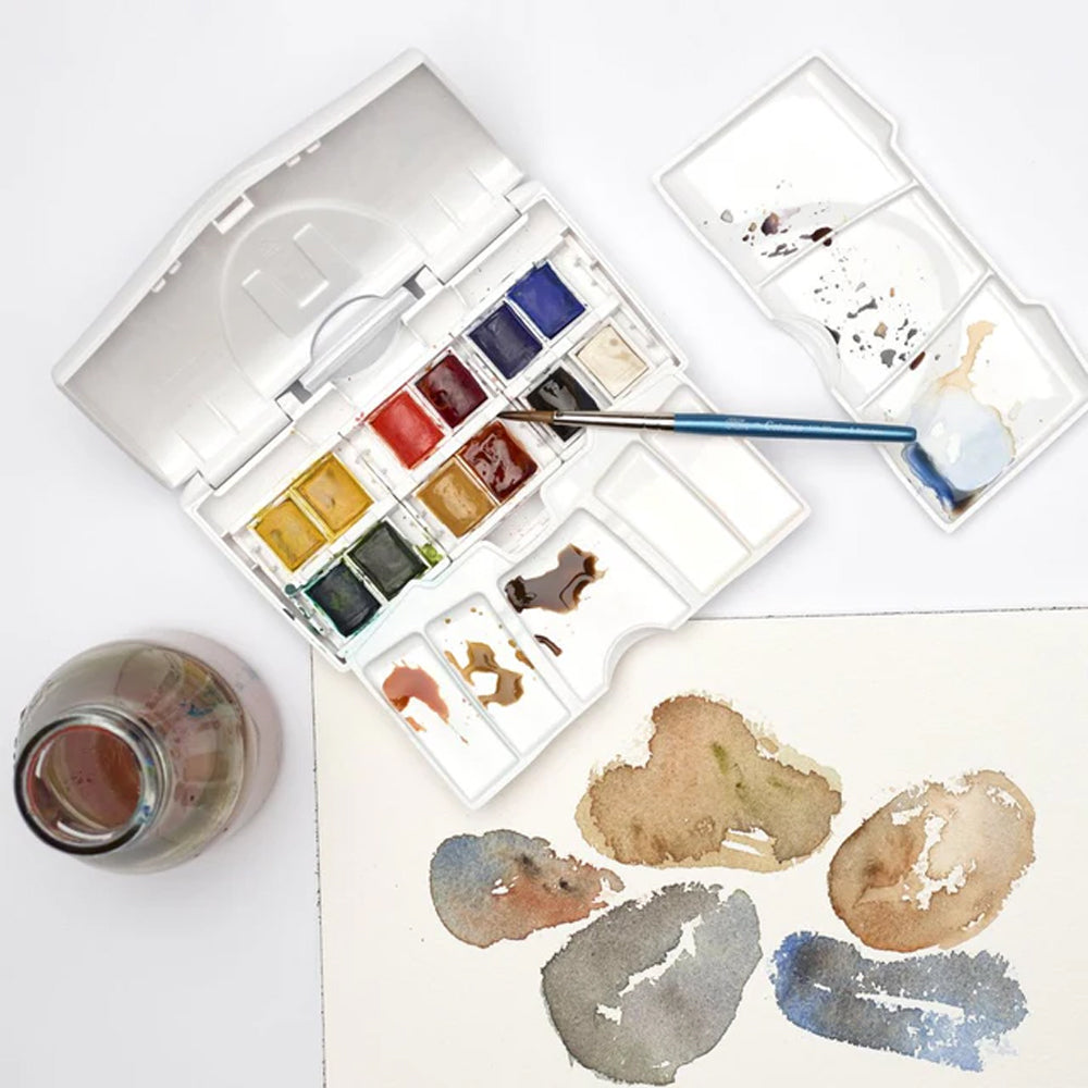 Winsor & Newton Cotman akvarelės kišeninis rinkinys, 12 spalvų, Half-Pan