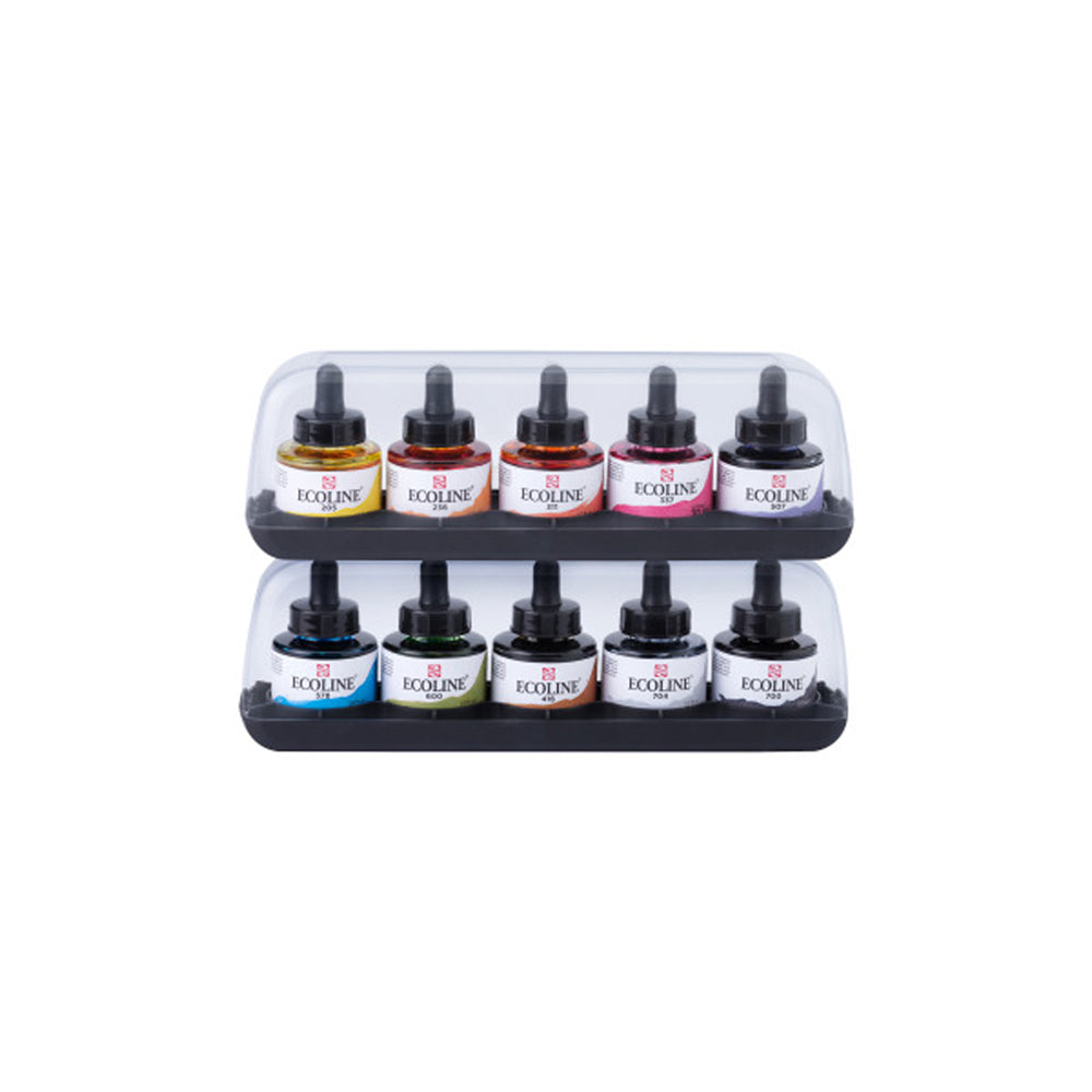 Talens Ecoline Mixing skystos akvarelės rinkinys buteliukuose, 10x30 ml