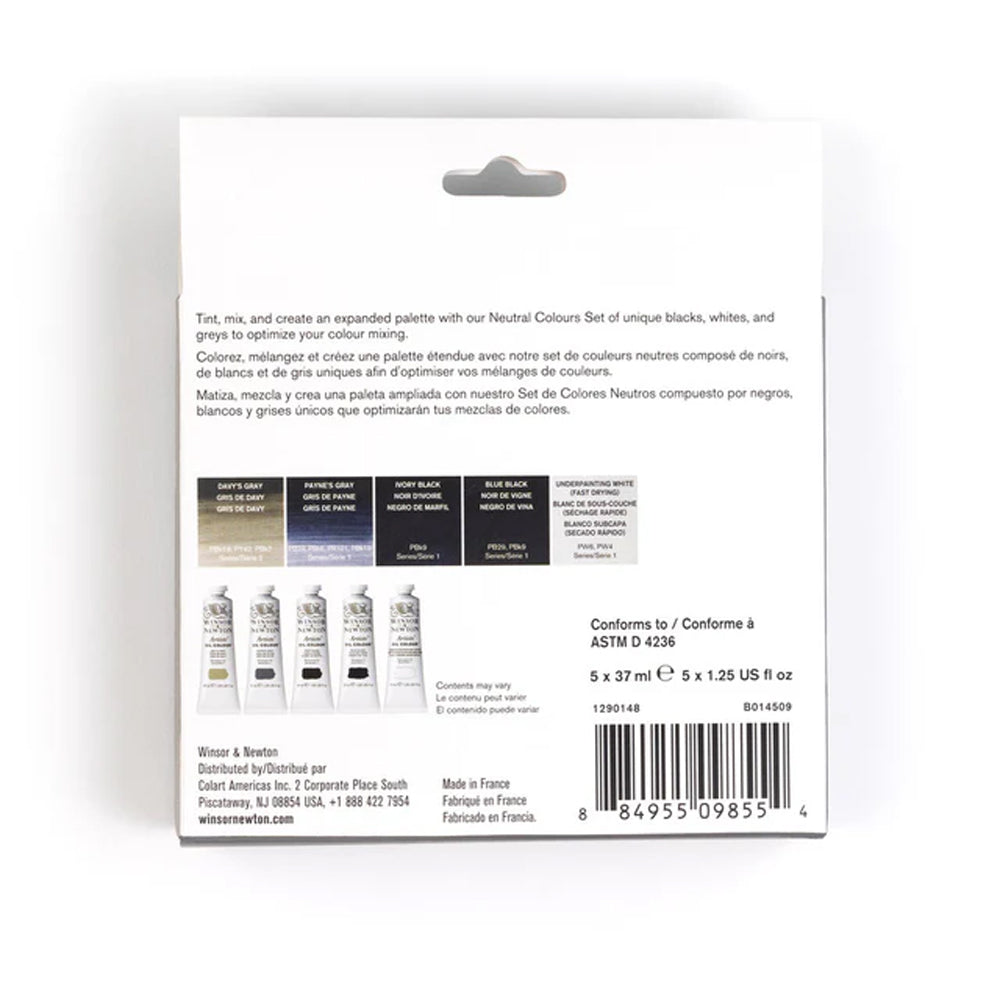 Winsor & Newton Artists' aliejinių dažų rinkinys Neutral, 5x37 ml