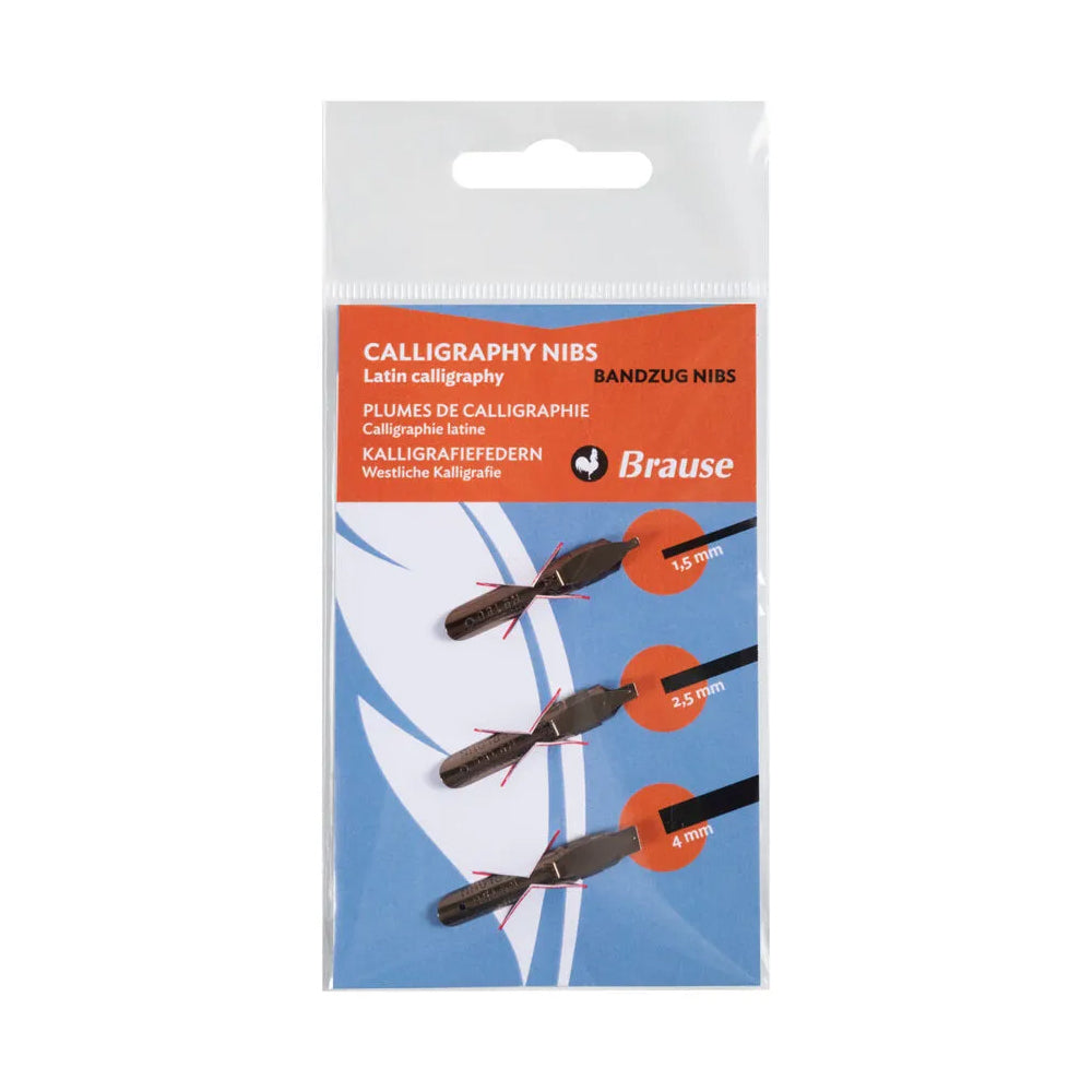 Brause Calligraphy Nibs for Nib Holders, Bandzug, 3 pcs.