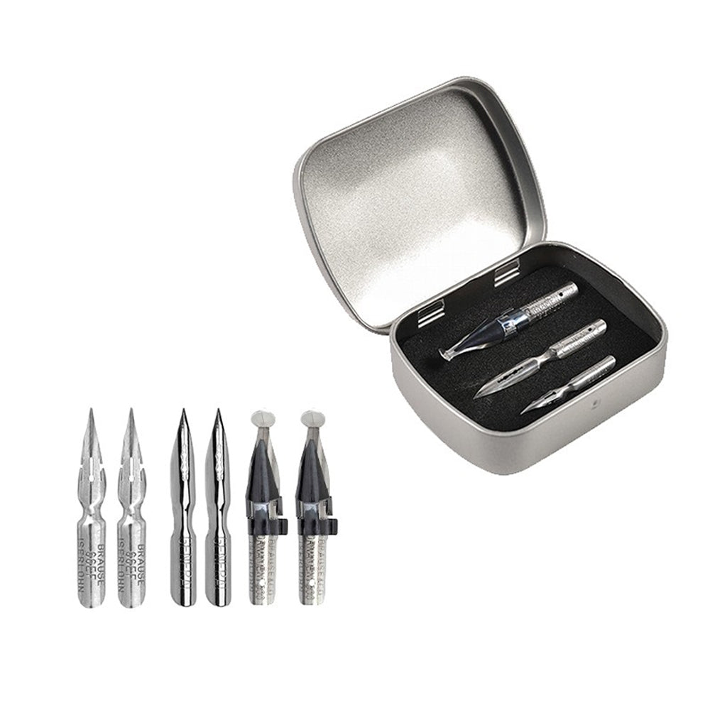 Brause Box of 6 Metal Drawing Nibs