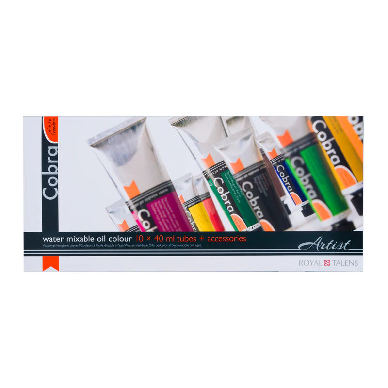 Cobra Artist Oil Color Gift Set, 10x40 ml + Accessories