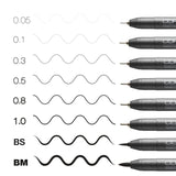 Copic Multiliner Black Set, 8 pcs.