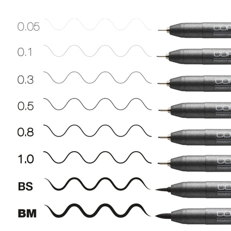 Copic Multiliner Black Set, 8 pcs.