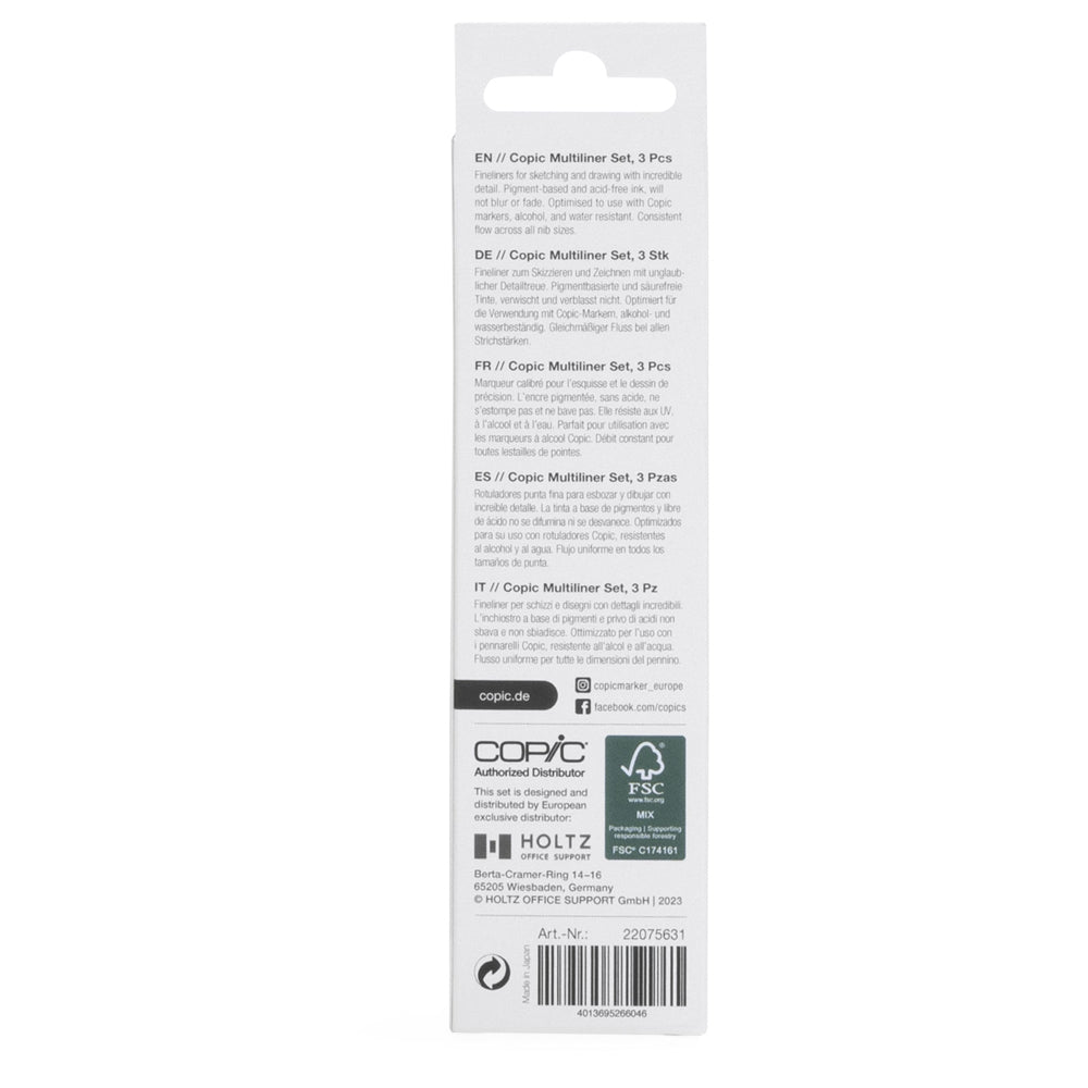 Copic Multiliner Fine Black Set, 3 pcs.