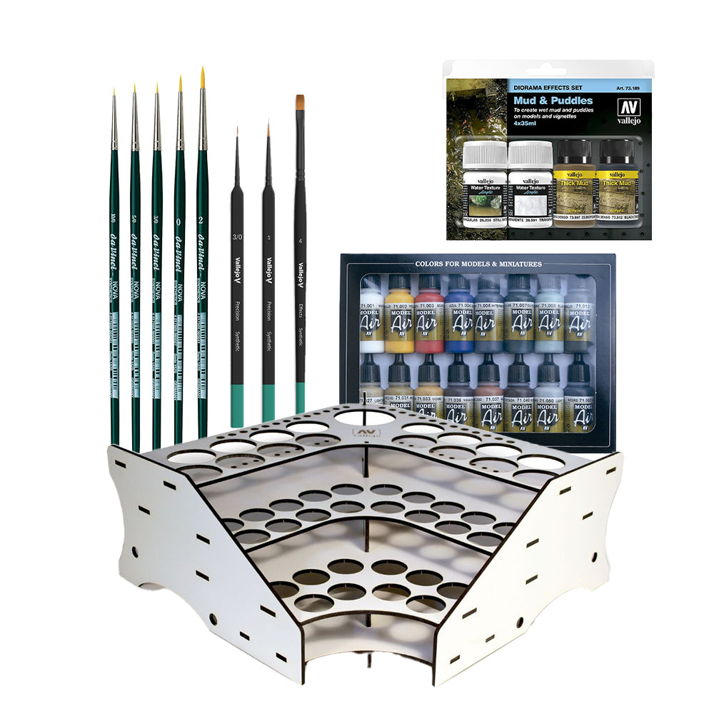 Paint and Tool Kit with Stand for Modellers