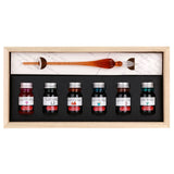 Jacques Herbin Glass Nib and Inks Set in a Wooden Box