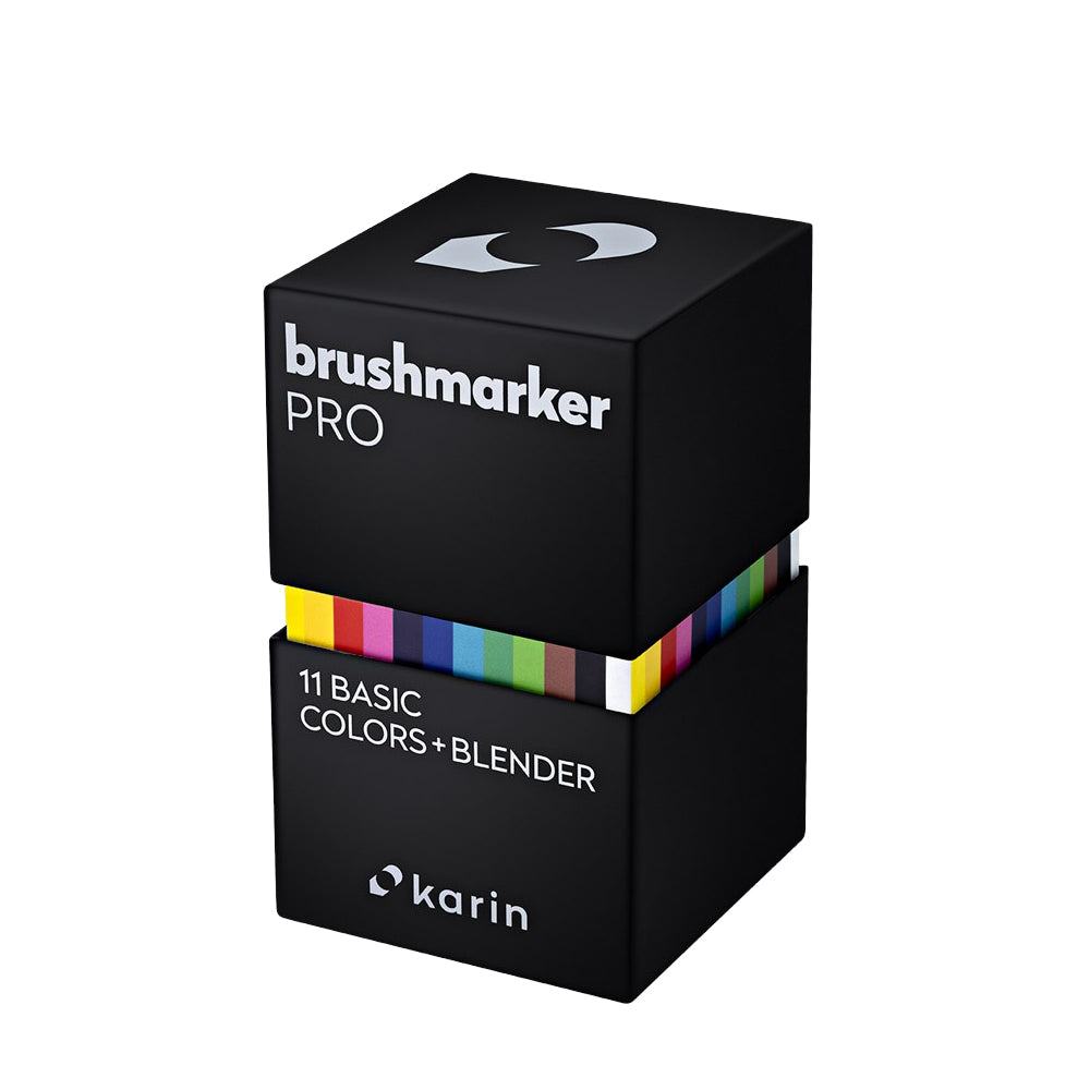 Karin Brushmarker PRO Markers Set | 11 Basic Colours + Blender