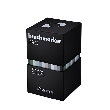 Karin Brushmarker PRO Markers Set | 12 Grey Colours