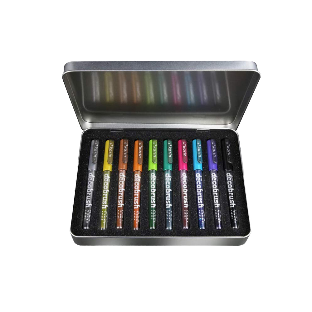 Karin DécoBrush Metallic Markers Set | 10 colors