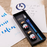 Jacques Herbin Blue Glass Nib and Ink Set