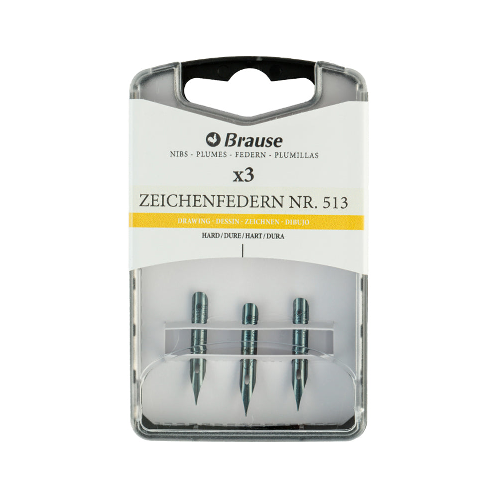 Brause Drawing Nibs for Nib Holders, No. 513, 3 pcs.