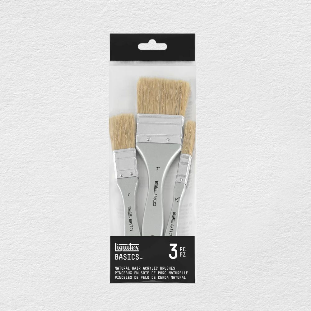 Liquitex Basics Natural Hair Brush Set, 3 pcs.