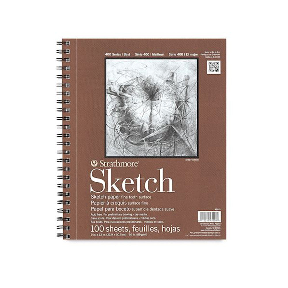 Strathmore Sketch 400 Series spiralinis popieriaus bloknotas, 89 gsm