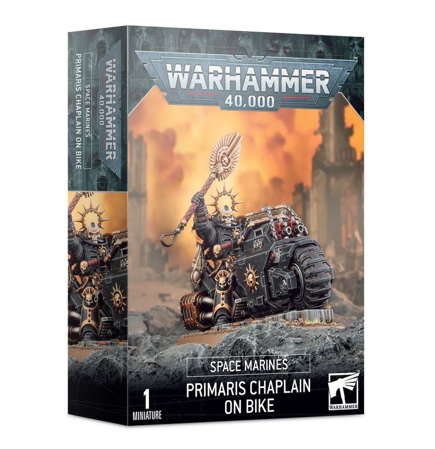 Warhammer 40,000  Space Marines: Chaplain on Bike Miniature Set